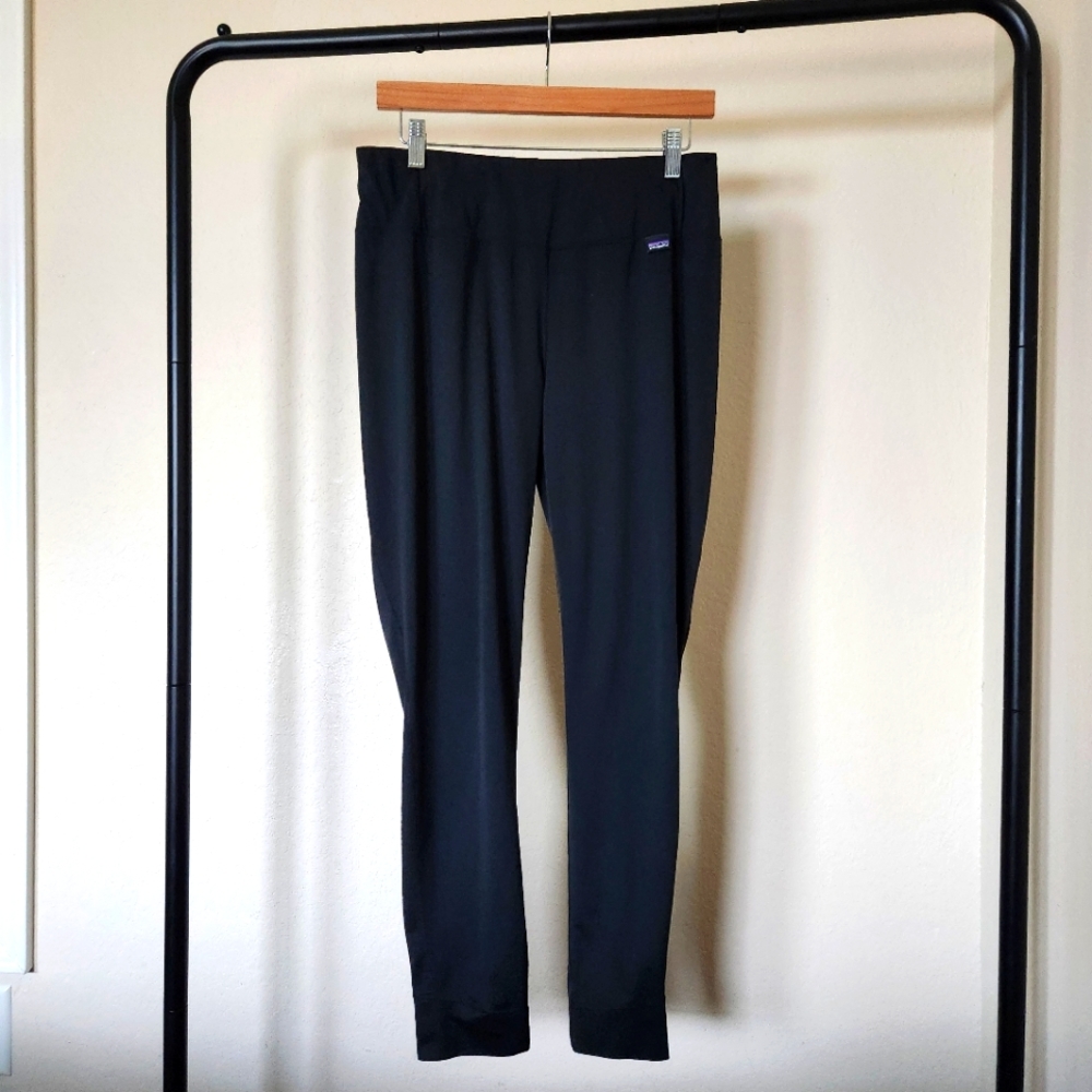 Patagonia Black Lightweight Breathable Capilene Baselayer pants Gorpcore Sz L